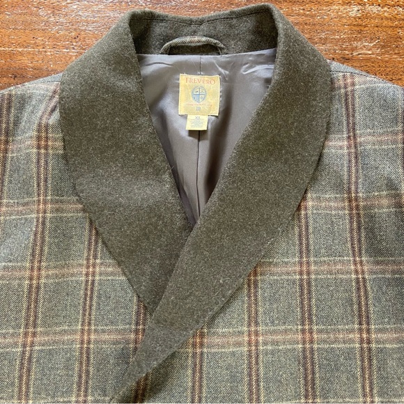 Trevero Tre Vero Mens Wool Plaid Jacket Blazer Double Breasted XLarge XL Coat - Picture 3 of 16